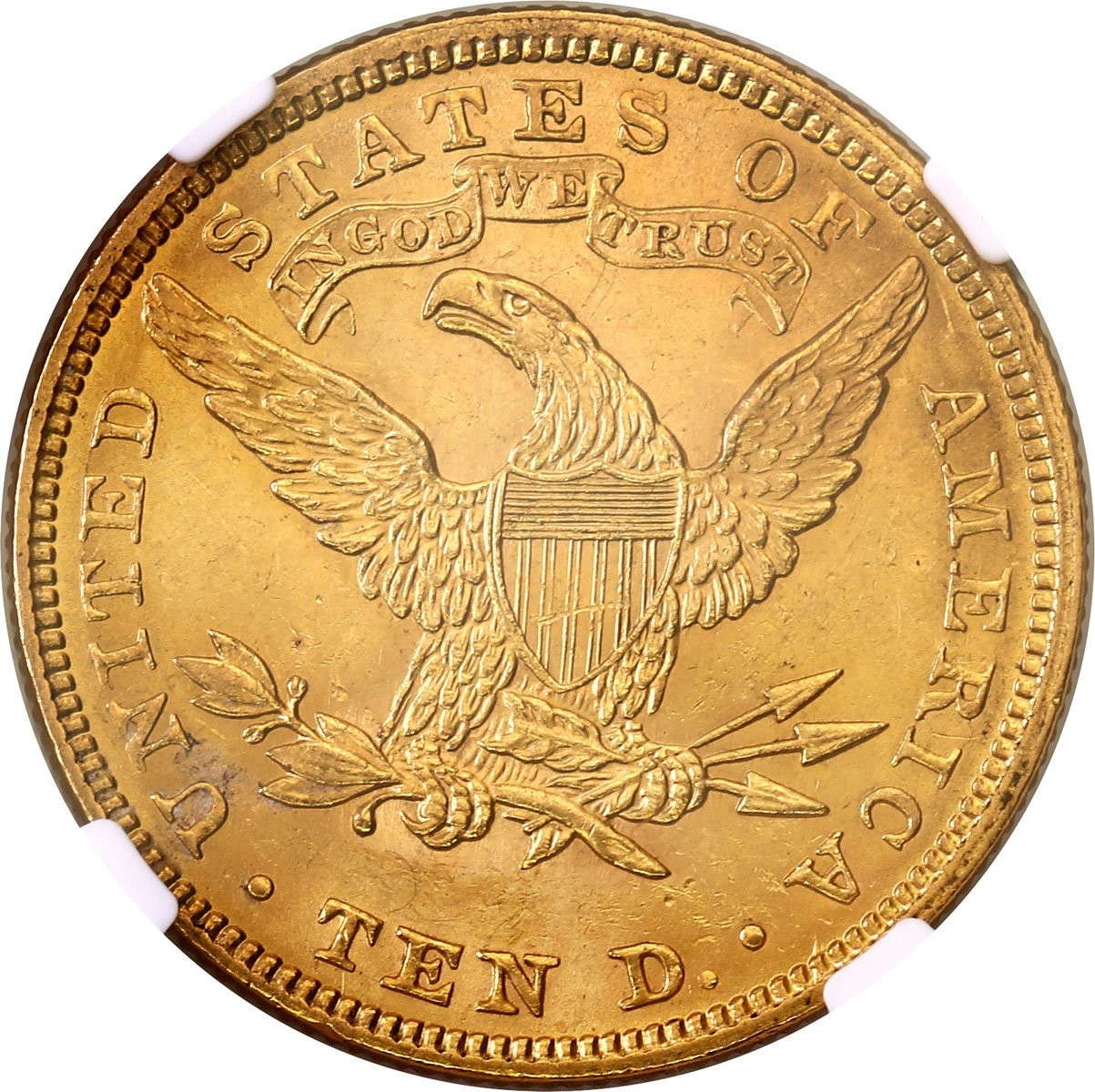 USA 10 $ dolarów 1907 Filadelfia NGC MS62